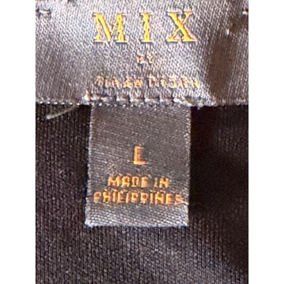 MIX Black White Floral Fit & Flare Dress Women’s Size Large - Picture 5 of 5